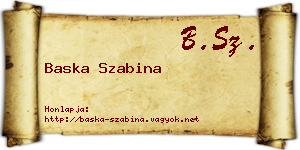 Baska Szabina névjegykártya