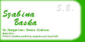 szabina baska business card